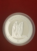 Srebrna moneta 1oz EMPEROR PENGUIN