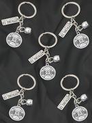 Brelok do kluczy cytat kettlebell talerz srebrny 