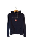 Bluza z kapturem Gant granatowa duża logo m