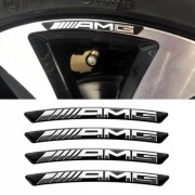 Naklejka Znaczek BMW Emblemat Logo na felgi AMG MERCEDES czarne 9cm