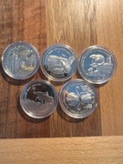 Białoruś 1 rubel Żubr, Czajka, Bóbr, Łabędź, Żuraw