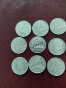 Włochy 10 lirów 1951,1952,1955,56,67,72,73,74,79 