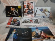 karty z oryginalnymi autografami kilku Polskich Skoczków Narciarskich