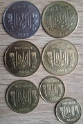 5 kopiejek 1992 r Ukraina w zestawie 7 monet