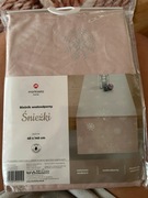 Markizeta bieznik różowy w srebrne śnieżynki 40x140