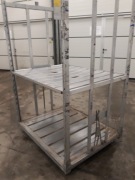 wózek regał aluminiowy na kółkach z półkami 