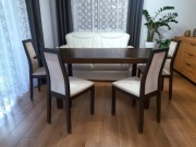 Komplet - stół + 4 krzesła + szkło hartowane na stół