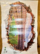 Fototapeta - Naklejka na ścianę - Dziura z widokiem na mecz piłki nożnej