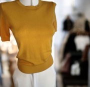 Markowy żółty sweter Zara r 36 S kroki rękaw bawełna elastyczny sweter