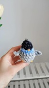 Gołąb na szydełku, zawieszka, brelok handmade 