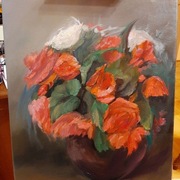 Obraz olejny 40x50 Letnie begonie