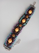 BRANSOLETKA MAKRAMA KORALIKI SZKLANE HAND MADE