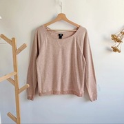 Bluza oversize H&M 36 s różowa basic dekolt w łódkę sportowa