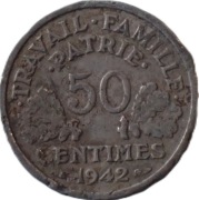 Francja 50 centymów z 1942 rok - OBEJRZYJ MOJĄ OFERTĘ