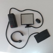 Komputer słuchawki klawiatura na tort dekoracje cukrowe 