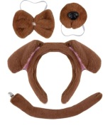 Kostium z uszami, opaska na czoło, 4-częściowy zestaw cosplay,