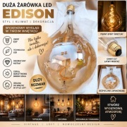 DUŻA ŻARÓWKA LED EDISON E27 DEKORACYJNA 