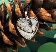 Vaecordia - wisior w kształcie serca 25mm artystyczny malowany akwarelami