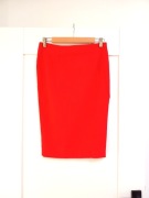 Asos 40L czerwona mini midi ołówkowa spódnica prosta z wiskozy basic