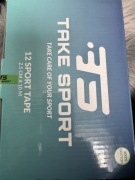 12 szt sztuk sztywnych tasm sportowych (tzw. tejpow) marki Take Sport, w