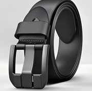 Pasek z klamrą ze stopu - elegancki czarny design, dł. 115-120cm, nowy