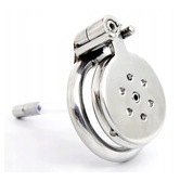 Mały Płaski Stalowy pas cnoty Chastity Flat Cage + Dilator oring 40mm