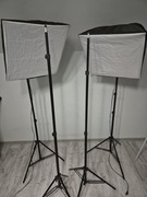 Zestaw oświetlenia studyjnego + statywy + pokrowiec