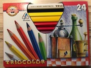 Kredki Koh-I-Noor Triocolor trójkątne grube 24 kolory