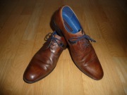 CONHPOL PANTOFLE PÓŁBUTY MĘSKIE SKÓRA HAND MADE ROZM. 42, WKŁ. 28 CM DB+