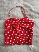 Nowy czerwony top kąpielowy bluzka w gwiazdki paski Next 146 - 152