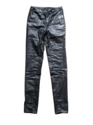 Srebrne metaliczne spodnie damskie rurki H&M 32,XXS wysoki stan