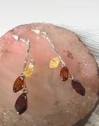 Kolczyki srebrne z bursztynem baltyckim 