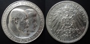 Niemcy (Cesarstwo, Wirtembergia) 3 marki 1911, srebrna moneta srebro