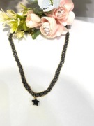 Czarny naszyjnik damski gwiazdka stal chirurgiczna 