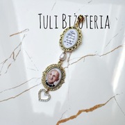 Medalion zawieszka do bukietu ślubnego ze zdjęciem tekstem marynarki ślub