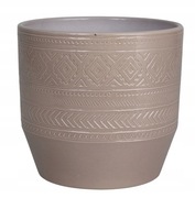 Osłonka ceramiczna 17 cm x 16,5 szary lazur doniczka donica szara wzór