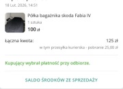 Półka bagażnika śkoda Fabia