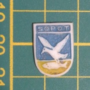 Stara spinka znaczek Herb Sopot 
