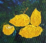 Oryginalny autorski obraz strukturalny "Lemon Garden" 