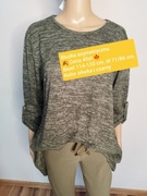 Bluzka tunika asymetryczna podwijane rękawy