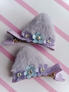 Spinki do włosów z kocimi uszkami. 2 sztuki. Kolor: fioletowy