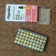 Łuski - 50 łusek .22LR + pudełko + koszyczek AGUILA