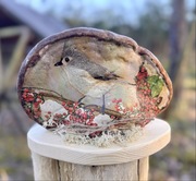 Decoupage na hubie - „sikorka dwubarwna”