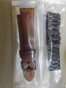 Zestaw bransoleta stalowa i pasek skórzany do zegarka smartwatch 22mm