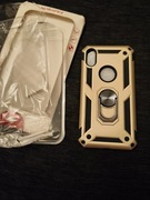 Nowe etui SORAKA iPhone XS  pancerne ring magnes złote