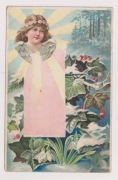 Anioł Wiosna przebiśniegi ok.1906r. LITOGRAFIA  k321