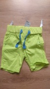spodnie spodenki neonowe zielone niemowlęce rozmiar 74 nowe