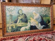 Obraz Świętej Rodziny w ramie lata 60