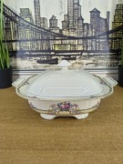 Elegancka waza / naczynie z pokrywą Thomas Bavaria motyw kwiatowy, złocenia