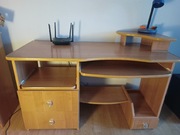 Duże funkcjonalne biurko 128 cm+ krzesło obrotowe+lampka+ transport 